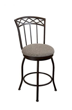 Wesley Allen's Pittsburg Swivel Bar Stool with Back and Round Seat Cushion