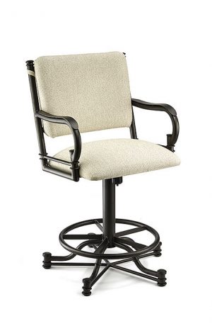 Wesley Allen's Portland Tilt Swivel Upholstered Bar Stool with Arms
