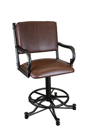 Wesley Allen's Portland Tilt Swivel Vinyl Upholstered Bar Stool with Arms