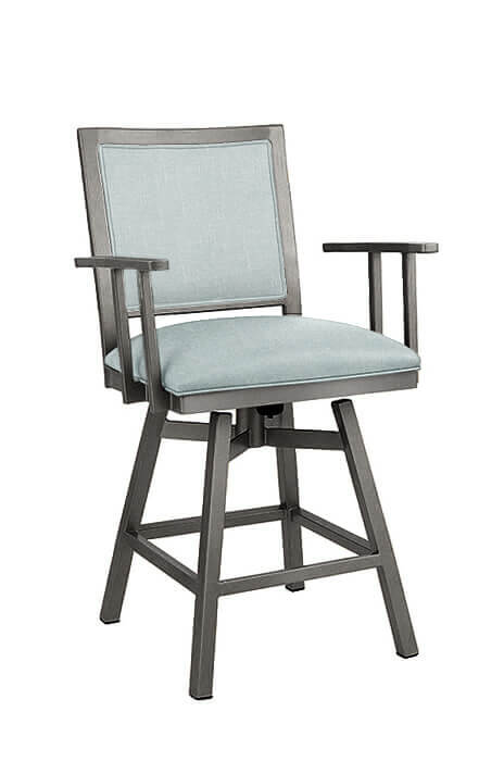 Modern Tilt Swivel Stool, Metal Bar Stools With Arms And Swivels