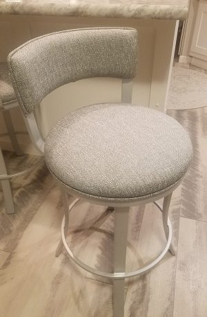Wesley Allen's Bali Swivel Kitchen Counter Stool with Low Back in Silver