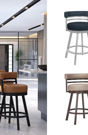 Wesley Allen's Miramar Custom Made Swivel Bar Stools in a Variety of Finishes