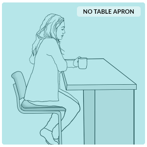 Girl sitting at counter with no apron on counter height table