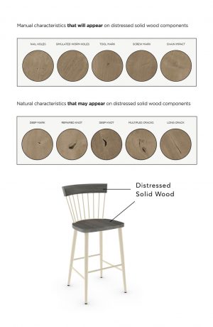 Amisco's Farmhouse Bar Stool with Distressed Solid Wood