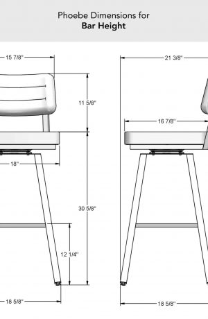 Amisco's Phoebe Bar Height Dimensions
