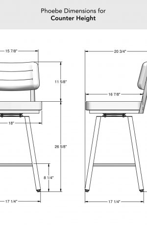 Amisco's Phoebe Counter Height Dimensions