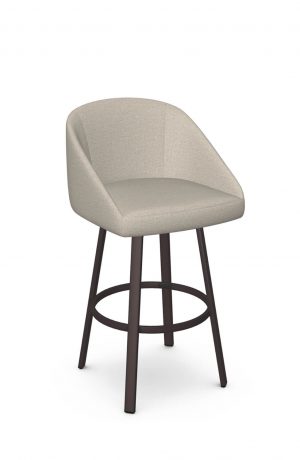 Amisco's Wembley Bronze Padded Swivel Barstool with Fabric Back