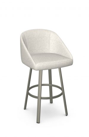 Amisco's Wembley Modern Taupe Off-White Swivel Bar Stool