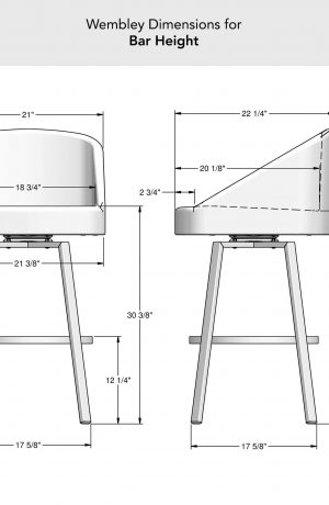 Amisco's Wembley Swivel Bar Stool Dimensions for Bar Height