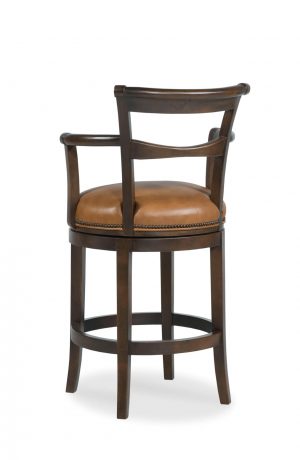 Fairfield's French 75 Wooden Swivel Barstool with Nailhead Trim