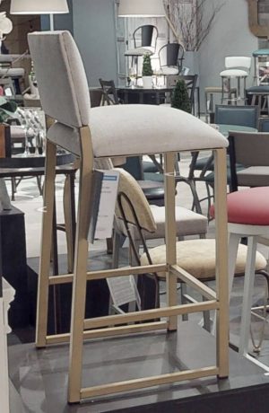 Metal Finish: Opaque Gold • Seat and Back Cushion: Mixology Steam, discontinued