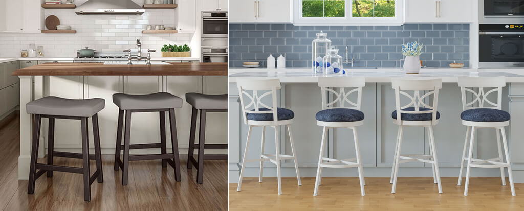 Featuring the Miller stools by Amisco; Sausalito stools by Wesley Allen
