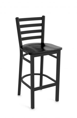 Holland's #400 Black Bar Stool with Black Wood Seat