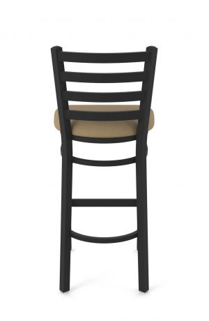 Holland's 400 Jackie Black Bar Stool with Ladder Back in Canter Thatch - Back