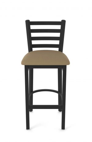 Holland's 400 Jackie Black Bar Stool with Ladder Back in Canter Thatch - Front