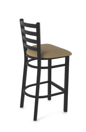 Holland's 400 Jackie Black Bar Stool with Ladder Back in Canter Thatch - Side Back