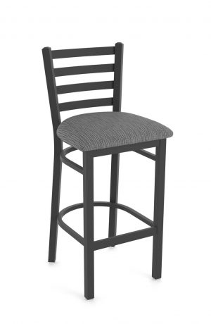 Holland's 400 Jackie Black Bar Stool with Ladder Back in Graph Coal
