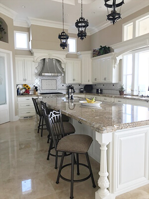 Callee's Sunset Swivel Barstool with Back in Mediterranean Kitchen