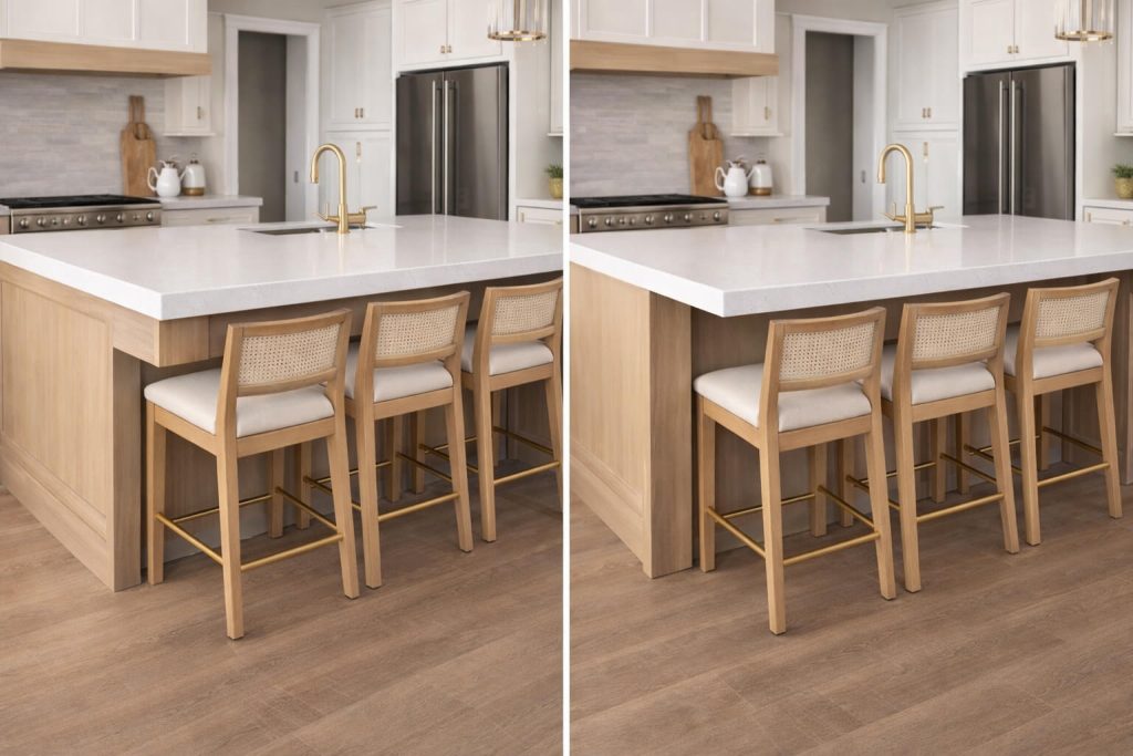 With apron (left) and without apron (right)