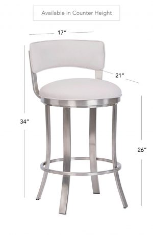 Wesley Allen's Bali Stainless Steel Counter Height Measurements