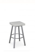 Amisco's Anders Backless Modern Bar Stool with Square Seat and Round Base