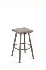 Amisco's Anders Backless Swivel Bar Stool with Square Seat Cushion and Round Base