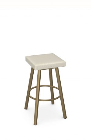 Amisco's Anders Gold Backless Swivel Bar Stool with Square Seat Cushion