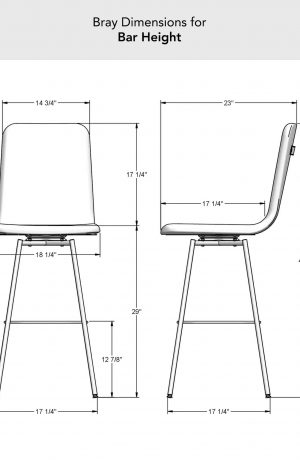 Amisco's Bray Bar Height Dimensions