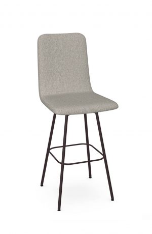 Amisco's Bray Brown Swivel Bar Stool with Fabric on Back and Seat