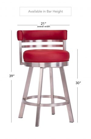 Wesley Allen's Miramar Low Back Stool in Bar Height