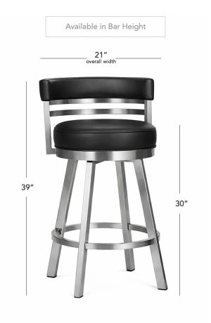 Wesley Allen's Miramar Low Back Stool in Bar Height