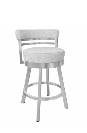 Wesley Allen's Miramar Stainless Steel Swivel Bar Stool with Low Back