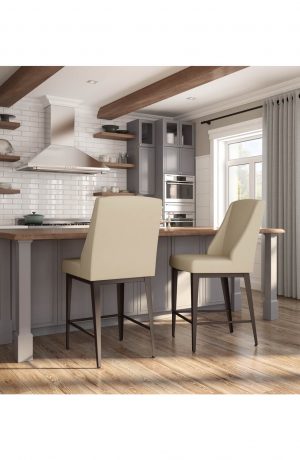 Amisco's Bridget Stationary Farmhouse Bar Stools in Farmhouse Kitchen