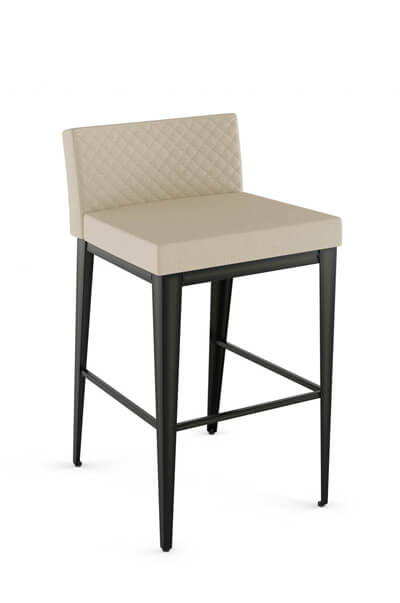 Amisco's Ethan XL Stationary Modern Upholstered Bar Stool with Low Back
