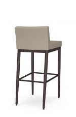 Amisco's Hanson Modern Low Back Bar Stool in Espresso Metal and Quilted Tan Back - Back View