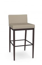 Amisco's Hanson Plus Modern Comfortable Stationary Bar Stool in Espresso and Quilted Back