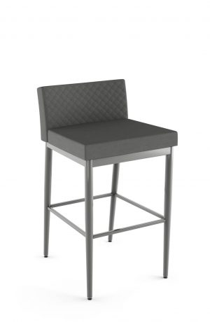 Amisco's Hanson Plus Upholstered Modern Bar Stool with Quilted Diamond Pattern on Back