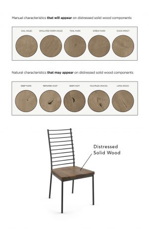 Amisco Lisia Dining Chair with Distressed Solid Wood Seat