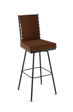 Amisco's Lisia Upholstered Swivel Bar Stool with Padded Back and Padded Seat