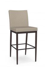 Amisco's Monroe Modern Espresso Brown Metal Finish with Quilted Upholstered Back and Square Seat