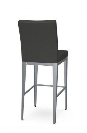 Amisco's Pablo Modern Stationary Bar Stool in Gray and Silver - Back View