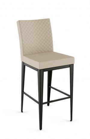 Amisco's Pablo Modern Upholstered Bar Stool Quilted Back in Cream