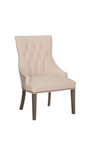 Fairfield's Clancy Traditional Wood Dining Chair with Button-Tufting - in Light Tan