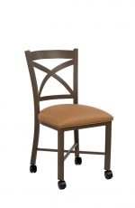 Wesley Allen's Edmonton Brown Dining Chair with Black Casters