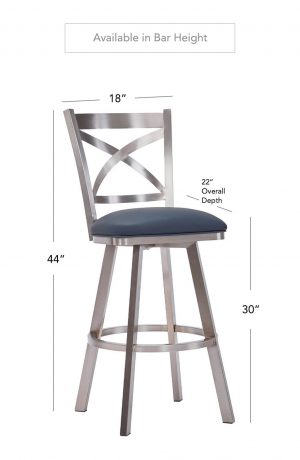 Wesley Allen's Edmonton Brushed Stainless Steel in Bar Height