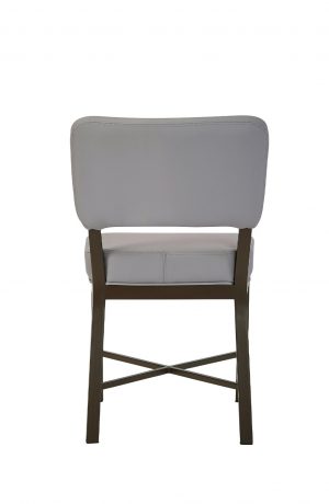 Wesley Allen's Miami Modern Upholstered Dining Chair in Brown Metal Finish and Gray Cushion - Back View