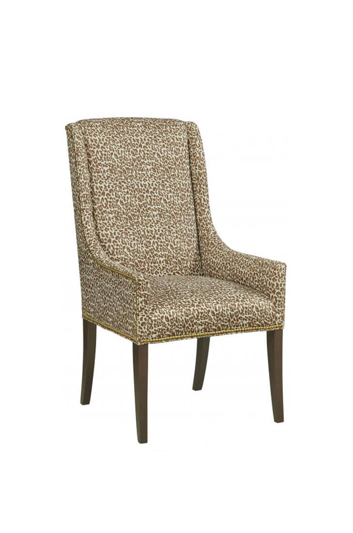 Fairfield's Dora High Back Upholstered Wooden Dining Chair with Arms