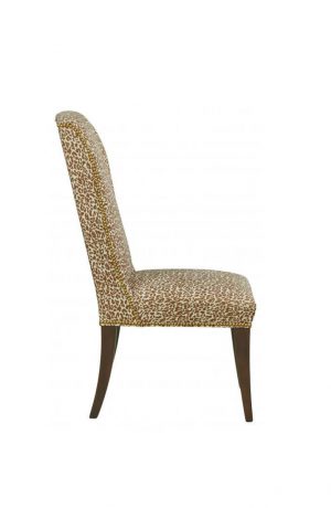 Fairfield's Dora Transitional Wood Chair with Leopard Print - View of Side