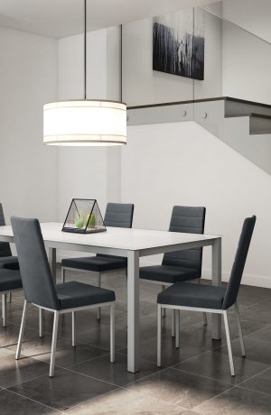 Amisco's Luna Comfortable Modern Blue Dining Chairs in Modern Dining Room