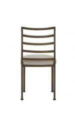 Wesley Allen's Benton Modern Metal Brown Dining Chair with Seat Cushion - Back View